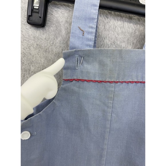 Thomas Baby Girl's Coverall Large Vintage Blue Lamb Patch Snap Button bottom - Picture 12 of 14